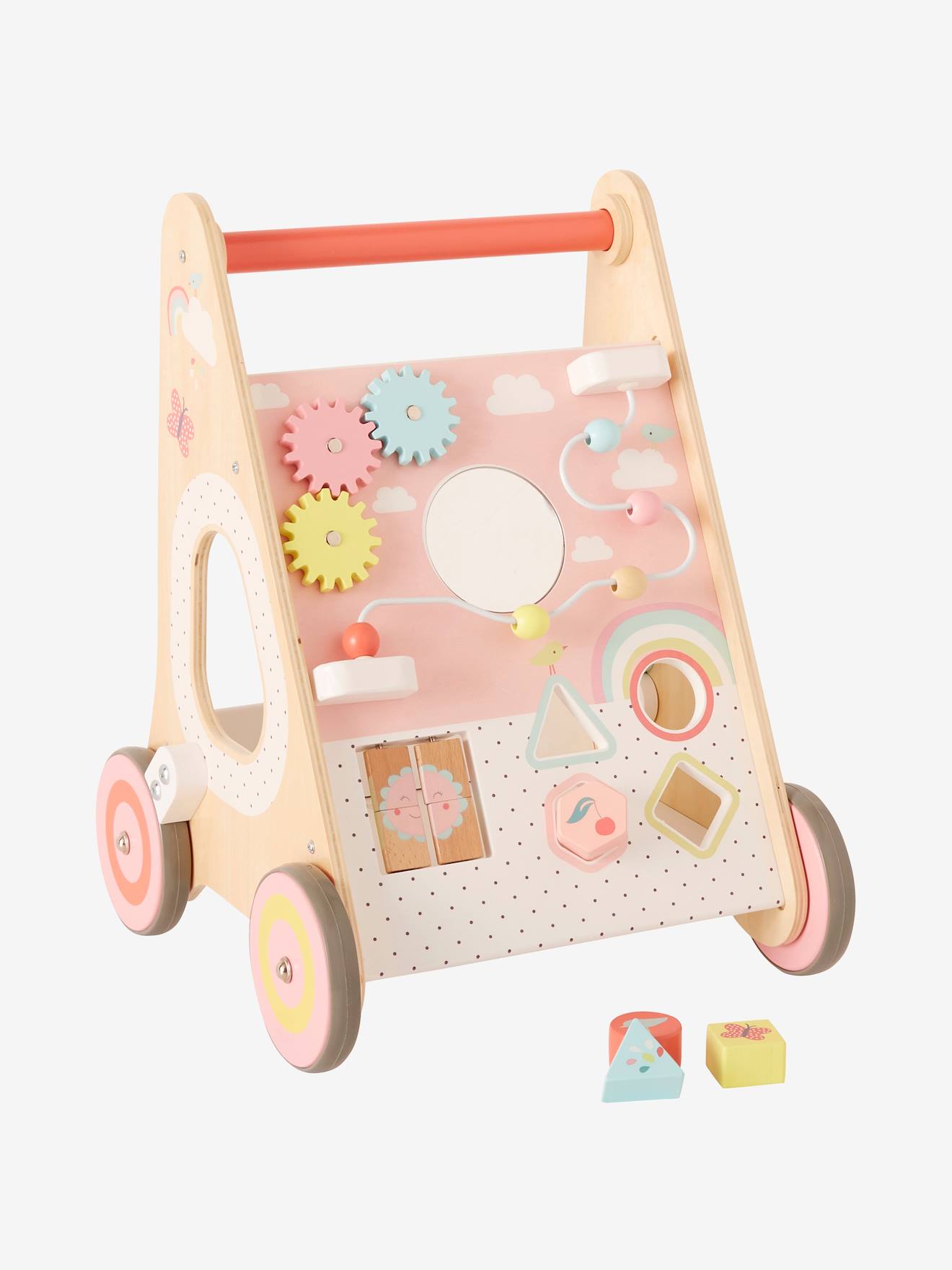 Chariot De Marche Avec Freins En Bois Rose Ma Baby Checklist